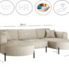 Ecksofa, Sofa Designer Modena U Rein stoff Poso