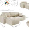 Ecksofa mit schlaffunktion und bettkasten, Eckcouch MILANO L stoff Quelle