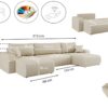 Sofa U-form, Couch U-form, Ecksofa mit schlaffunktion und bettkasten MILANO stoff Quelle