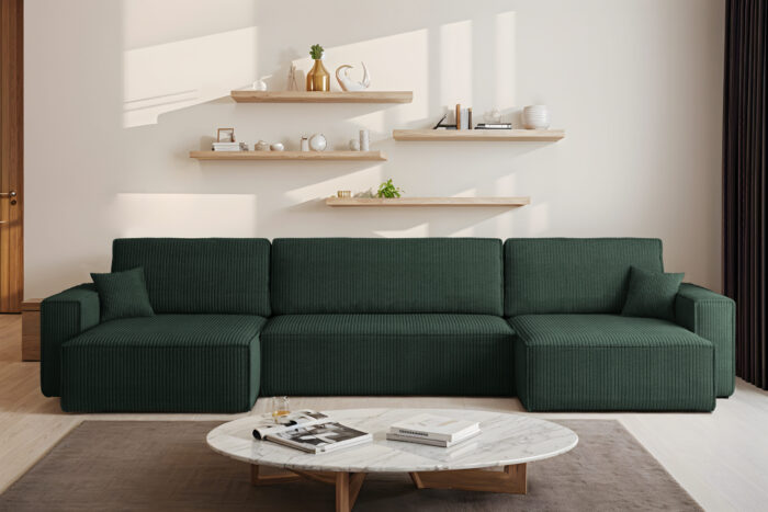 Ecksofa mit schlaffunktion und bettkasten, Eckcouch BEST U XL  stoff Poso