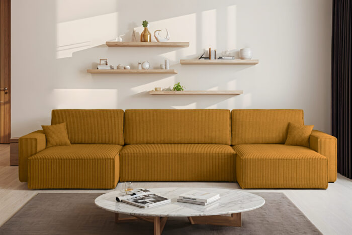 Ecksofa mit schlaffunktion und bettkasten, Eckcouch BEST U XL  stoff Poso