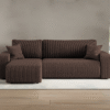 Ecksofa mit schlaffunktion und bettkasten, Eckcouch MILANO L stoff Poso Dicker Cord
