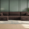 Ecksofa mit schlaffunktion und bettkasten, Sofa U-form, Couch U-form MILANO Dicker Cord