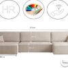 Ecksofa mit schlaffunktion und bettkasten, Eckcouch BEST U XL  stoff Poso