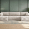 Ecksofa mit schlaffunktion und bettkasten, Sofa U-form, Couch U-form MILANO Dicker Cord
