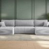 Ecksofa mit schlaffunktion und bettkasten, Sofa U-form, Couch U-form MILANO Dicker Cord