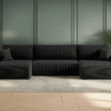 Ecksofa mit schlaffunktion und bettkasten, Sofa U-form, Couch U-form MILANO Dicker Cord