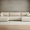 Sofa U-form, Couch U-form, Ecksofa mit schlaffunktion und bettkasten MILANO stoff Quelle