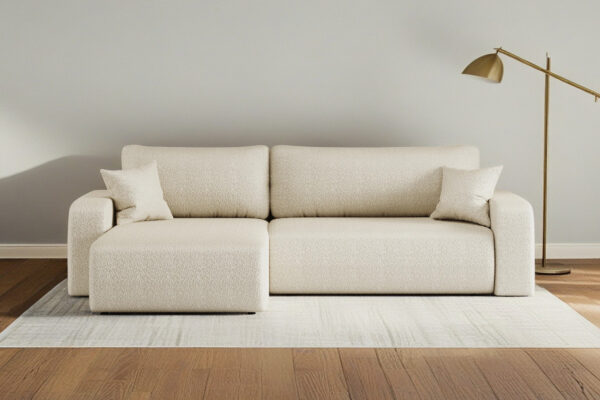 Ecksofa mit schlaffunktion und bettkasten, Eckcouch MILANO XL stoff Quelle