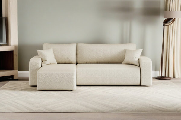 Ecksofa mit schlaffunktion und bettkasten, Eckcouch MILANO L stoff Quelle