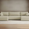 Sofa U-form, Couch U-form, Ecksofa mit schlaffunktion und bettkasten MILANO stoff Quelle