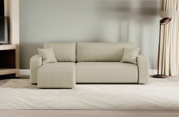 Ecksofa mit schlaffunktion und bettkasten, Eckcouch MILANO L stoff Quelle