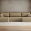 Sofa U-form, Couch U-form, Ecksofa mit schlaffunktion und bettkasten MILANO stoff Quelle