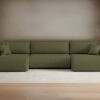 Sofa U-form, Couch U-form, Ecksofa mit schlaffunktion und bettkasten MILANO stoff Quelle