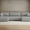 Sofa U-form, Couch U-form, Ecksofa mit schlaffunktion und bettkasten MILANO stoff Quelle