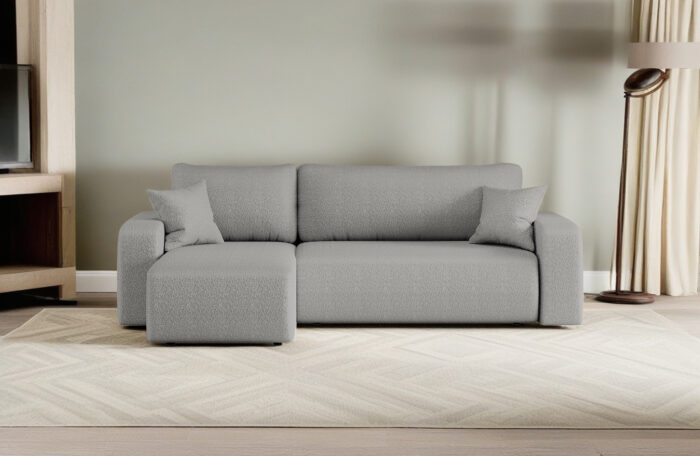 Ecksofa mit schlaffunktion und bettkasten, Eckcouch MILANO L stoff Quelle