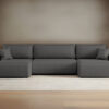 Sofa U-form, Couch U-form, Ecksofa mit schlaffunktion und bettkasten MILANO stoff Quelle