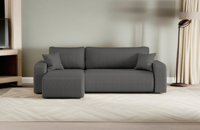 Ecksofa mit schlaffunktion und bettkasten, Eckcouch MILANO L stoff Quelle