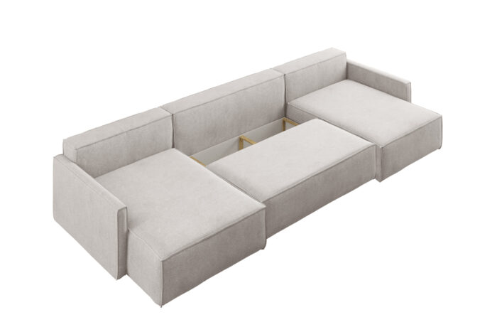 Ecksofa Carlos U-Form Mit Schlaffunktion Und Bettkasten Stoff Salvador