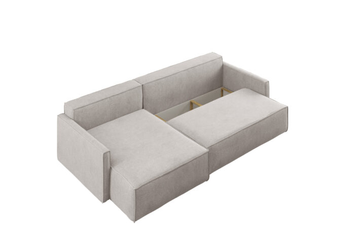 Schlafsofa Carlos L-Form, Ecksofa Mit Bettkasten Und Schlaffunktion Stoff Salvador