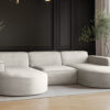 Ecksofa Modena U-Form, Sofa Elegant und Moderne Stoff Salvador