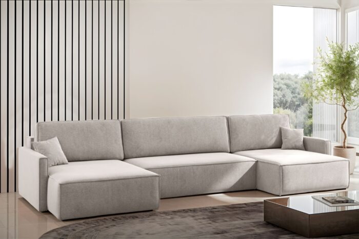 Ecksofa Carlos U-Form Mit Schlaffunktion Und Bettkasten Stoff Salvador