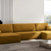 Ecksofa Carlos U-Form Mit Schlaffunktion und Bettkasten Elegante Stoff Poso