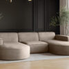 Ecksofa Modena U-Form, Sofa Elegant und Moderne Stoff Salvador
