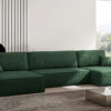 Ecksofa Carlos U-Form Mit Schlaffunktion und Bettkasten Elegante Stoff Poso