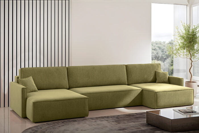 Ecksofa Carlos U-Form Mit Schlaffunktion Und Bettkasten Stoff Salvador