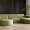 Ecksofa Modena U-Form, Sofa Elegant und Moderne Stoff Salvador