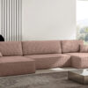 Ecksofa Carlos U-Form Mit Schlaffunktion und Bettkasten Elegante Stoff Poso