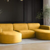 Ecksofa Modena U-Form, Sofa Elegant und Moderne Stoff Salvador