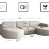 Ecksofa Modena U-Form, Sofa Elegant und Moderne Stoff Salvador