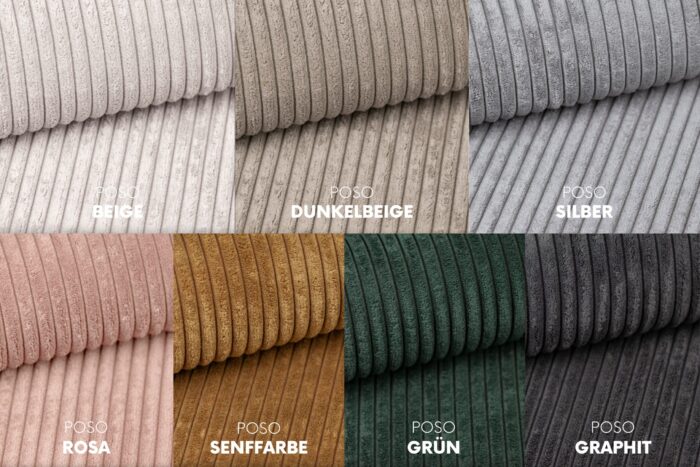 Schlafsofa Carlos, Ecksofa L-Form mit schlaffunktion und bettkasten Stoff Poso