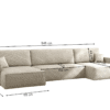 Ecksofa Carlos U-Form Mit Schlaffunktion und Bettkasten Elegante Stoff Poso