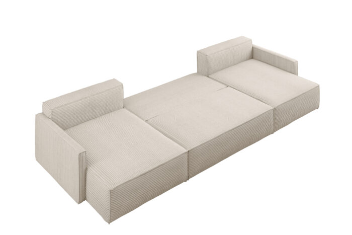 Ecksofa Carlos U-Form Mit Schlaffunktion und Bettkasten Elegante Stoff Poso