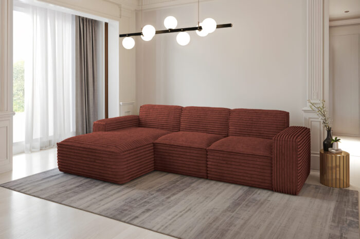 Ecksofa, Sofa L form, Couch L form Siena L stoff Velo