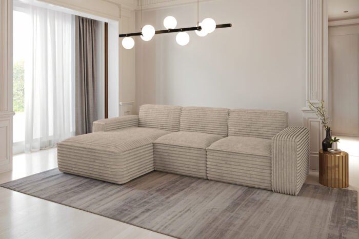 Ecksofa, Sofa L form, Couch L form Siena L stoff Velo