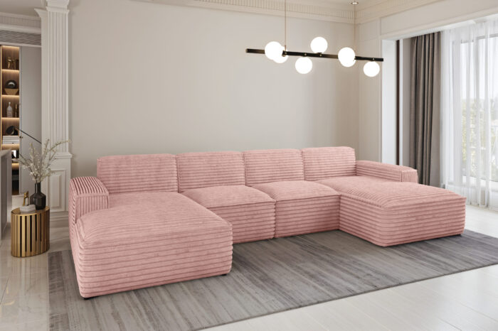 Ecksofa U-Form Siena mit Stoff Velo