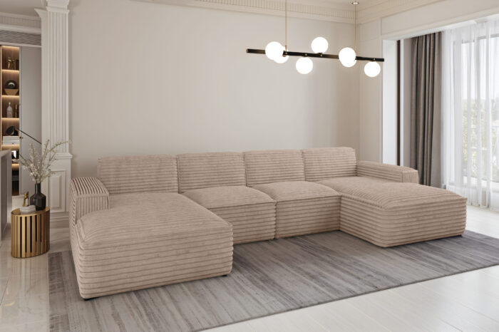 Ecksofa U-Form Siena mit Stoff Velo