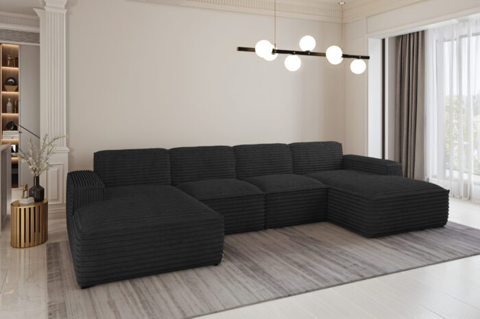 Ecksofa U-Form Siena mit Stoff Velo