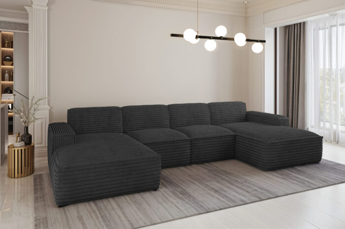 Ecksofa U-Form Siena mit Stoff Velo