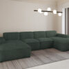 Ecksofa U-Form Siena mit Stoff Velo