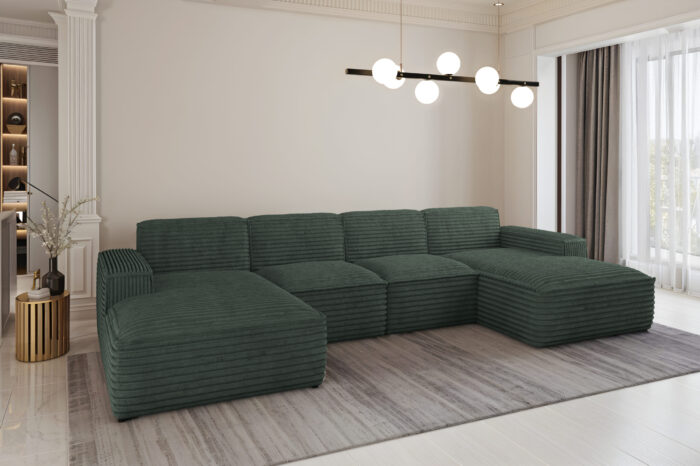 Ecksofa U-Form Siena mit Stoff Velo
