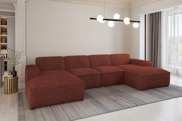 Ecksofa U-Form Siena mit Stoff Velo