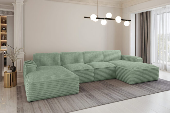 Ecksofa U-Form Siena mit Stoff Velo
