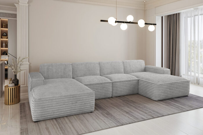 Ecksofa U-Form Siena mit Stoff Velo