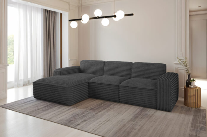 Ecksofa, Sofa L form, Couch L form Siena L stoff Velo