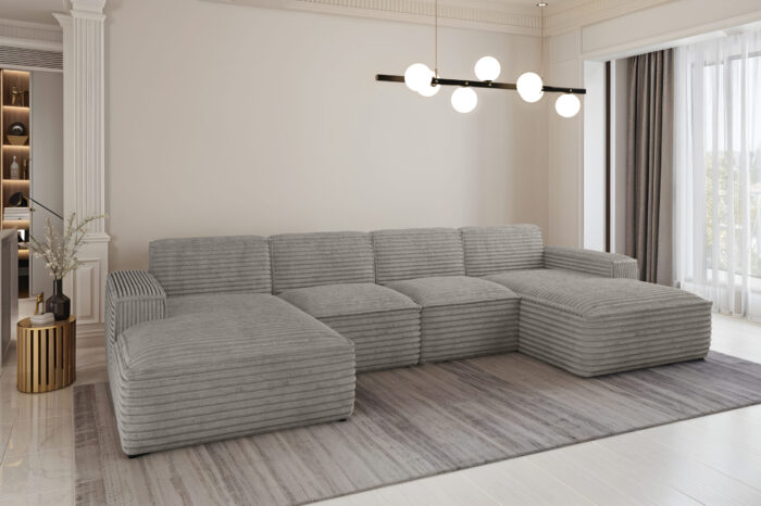 Ecksofa U-Form Siena mit Stoff Velo